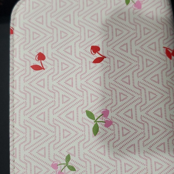 Aldo A monogram red pink heart shaped‎ cherry stem zip around wallet new in box - Picture 16 of 16